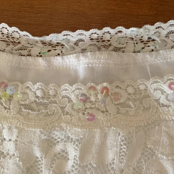 Cream lace long sleeve top size S - Picture 7 of 8